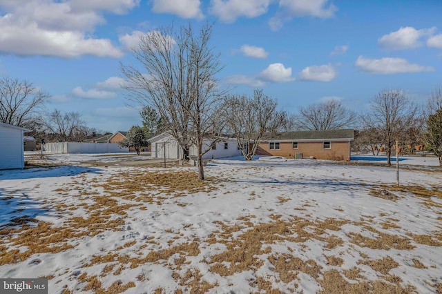 view of snowy yard