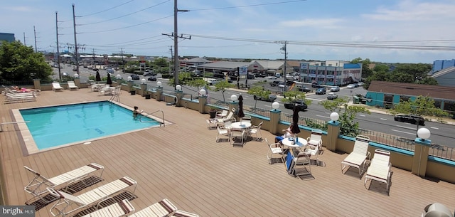 view of pool with a deck