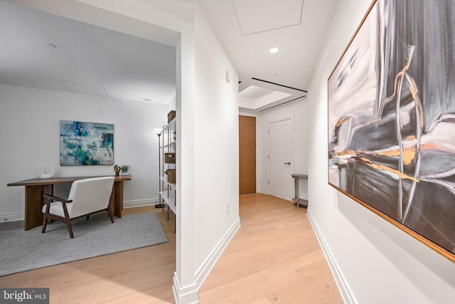 hallway featuring light hardwood / wood-style flooring