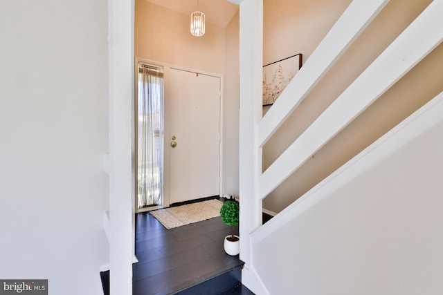 foyer entrance featuring hardwood / wood-style flooring