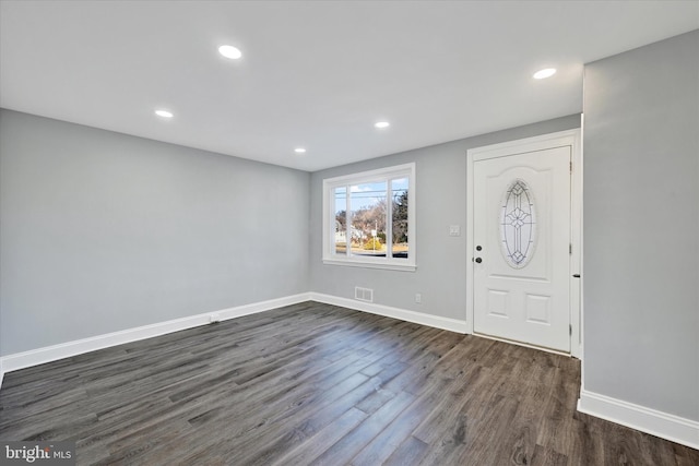 foyer featuring dark hardwood / wood-style flooring