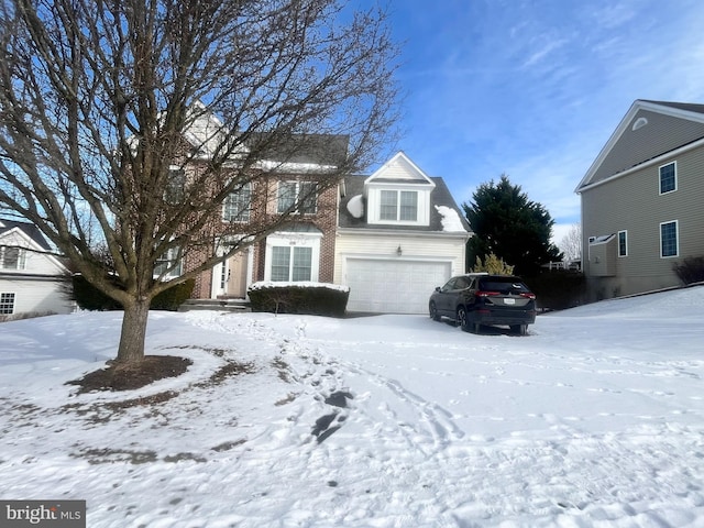 view of front property with a garage