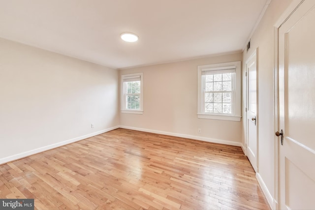 empty room featuring light wood-type flooring