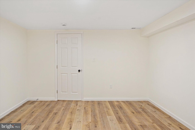 empty room featuring light wood-type flooring