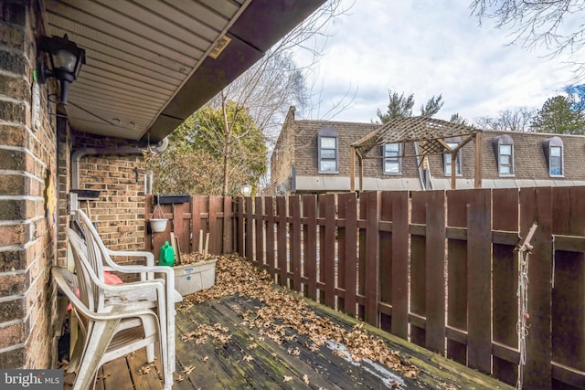 view of patio / terrace with a wooden deck