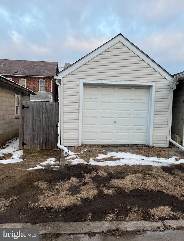 view of garage