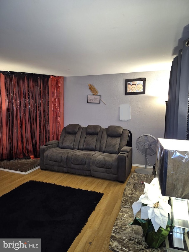 living room featuring light wood-type flooring