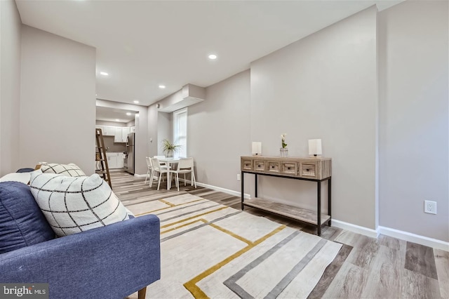 living room featuring light hardwood / wood-style floors