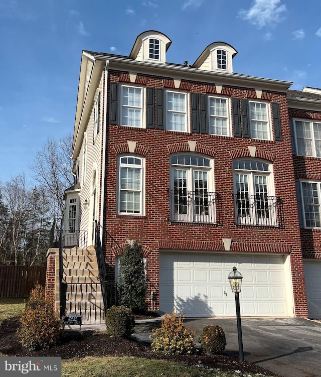 view of property featuring a garage