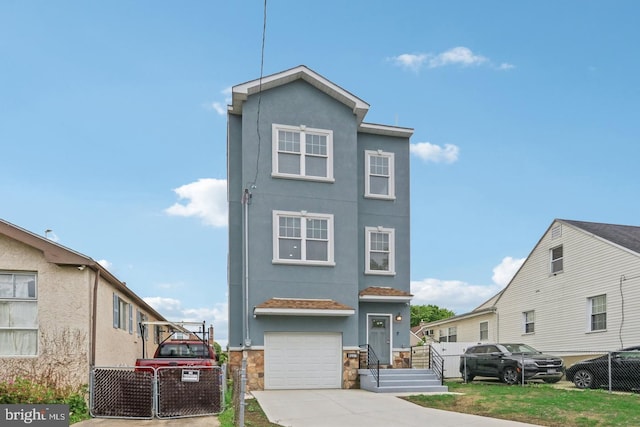 view of front of house with a garage