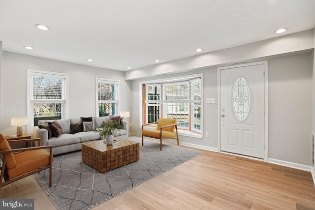 foyer featuring light hardwood / wood-style flooring