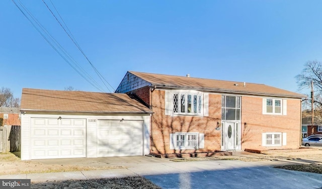 raised ranch with a garage