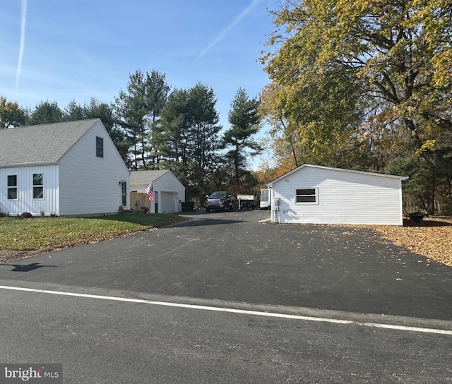 exterior space featuring a garage