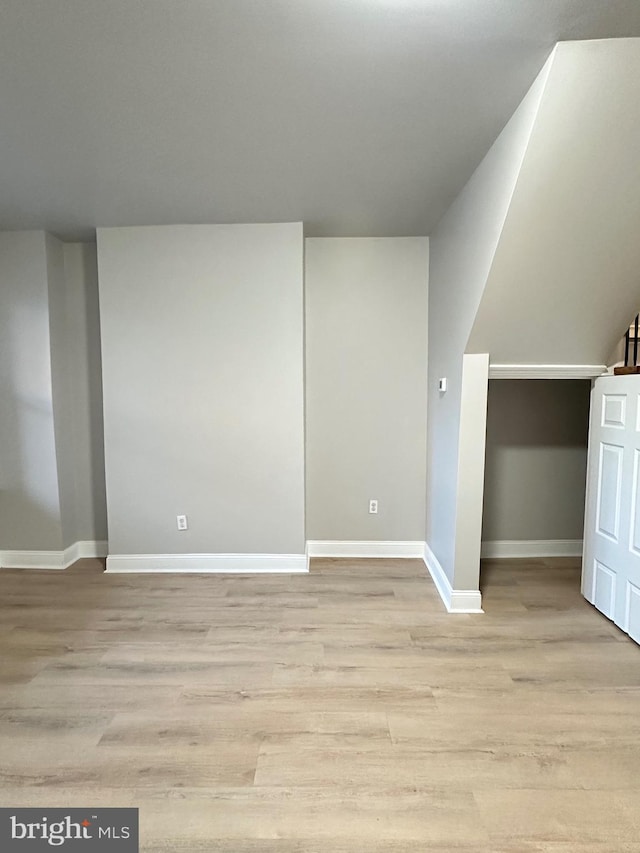 interior space with light hardwood / wood-style floors