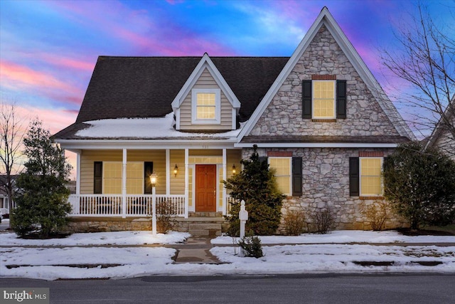 view of front of home with a porch