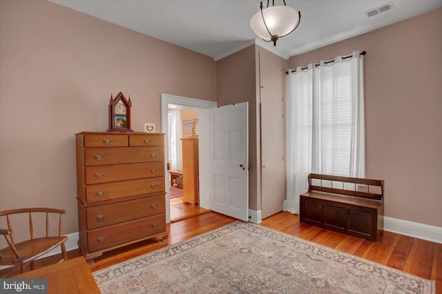 interior space with light hardwood / wood-style floors