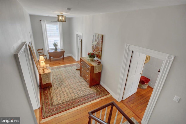 hallway featuring hardwood / wood-style flooring