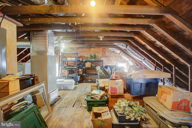 view of unfinished attic