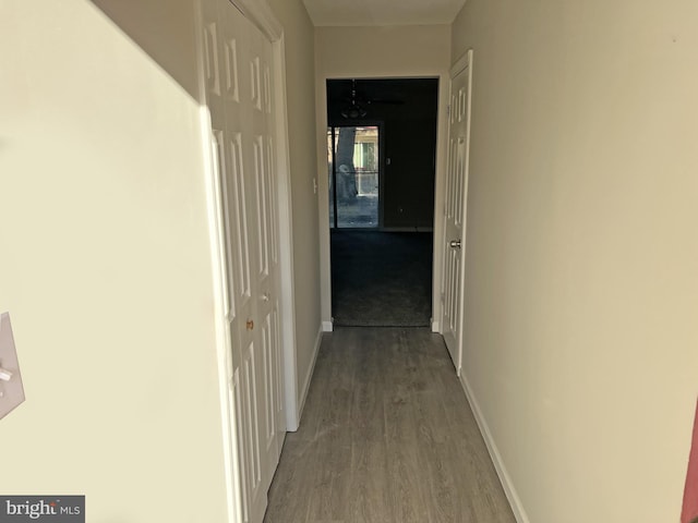 corridor featuring hardwood / wood-style floors