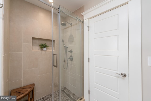 bathroom featuring walk in shower