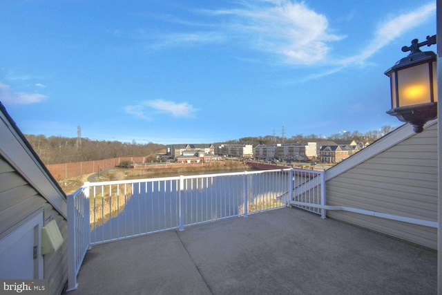 balcony with a water view