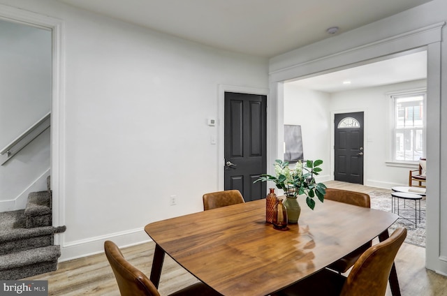 dining room featuring light wood-type flooring