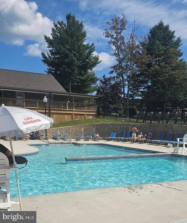 view of pool with a patio area