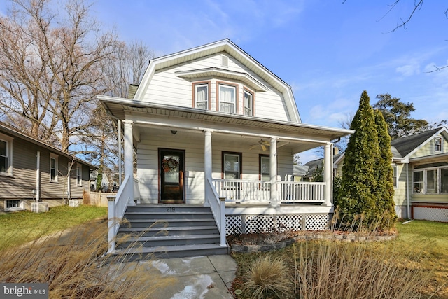 bungalow featuring a porch