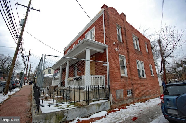 view of snowy exterior