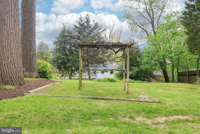view of yard featuring fence
