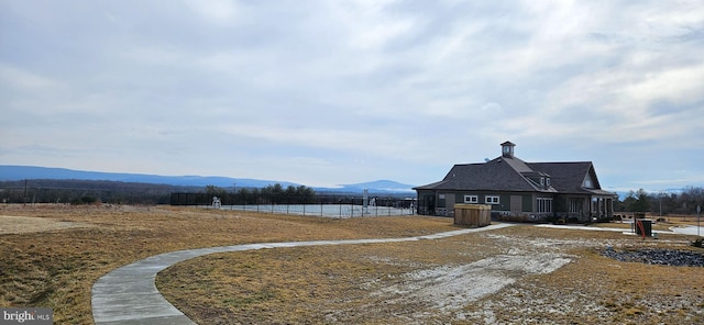 exterior space with a mountain view