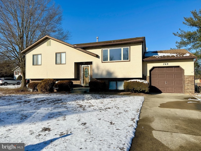 bi-level home with a garage