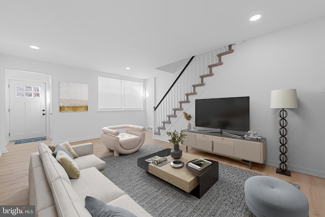 living room featuring hardwood / wood-style floors