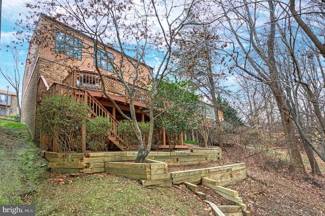 view of yard featuring a deck