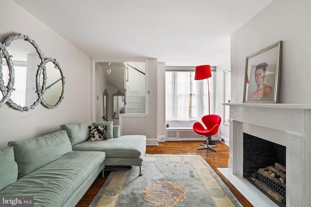 living room featuring hardwood / wood-style floors