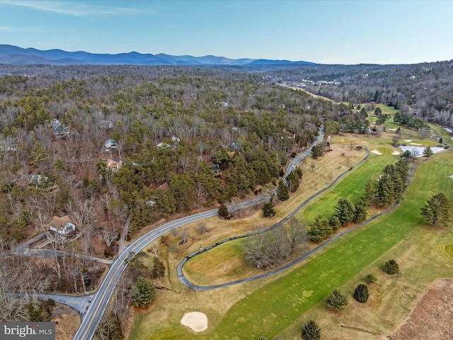 bird's eye view with a mountain view