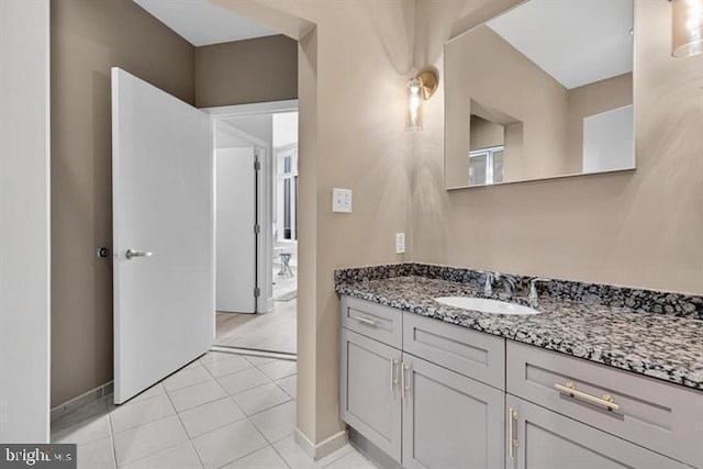 bathroom featuring vanity and tile patterned floors