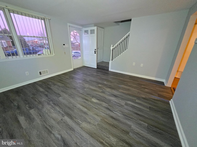 interior space featuring dark hardwood / wood-style floors