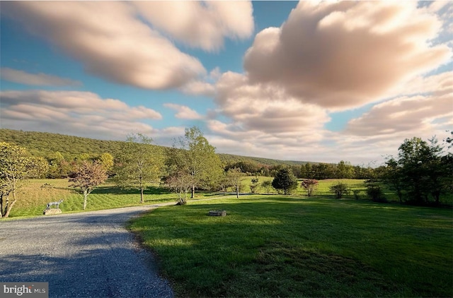 view of road featuring a rural view