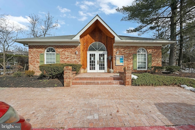 view of front facade with french doors