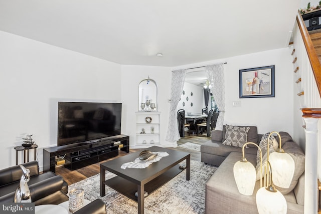 living room featuring hardwood / wood-style flooring