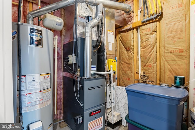 utilities featuring water heater and heating unit