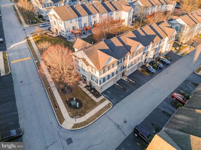 aerial view with a residential view