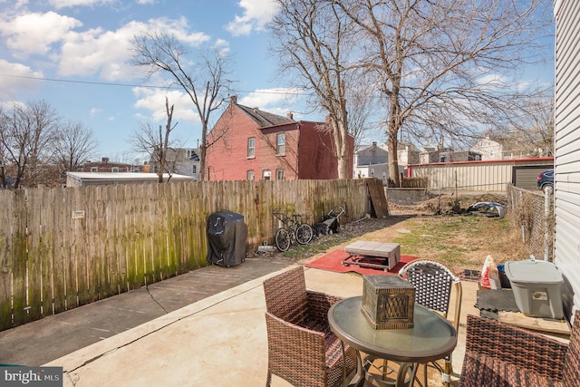 view of patio / terrace with a fenced backyard