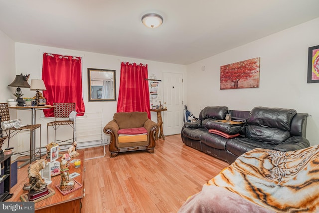 living room with wood finished floors