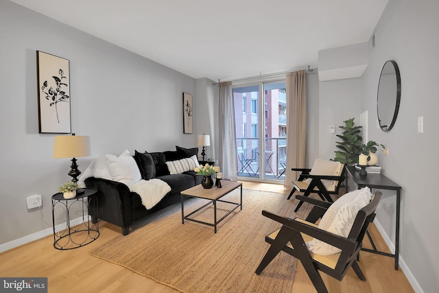 living room featuring hardwood / wood-style floors