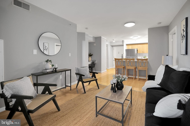 living room featuring light hardwood / wood-style flooring