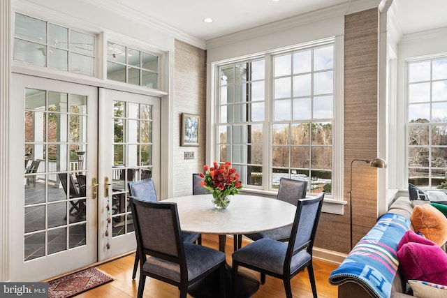 sunroom / solarium with french doors