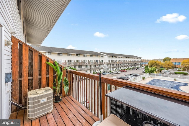 balcony with central air condition unit