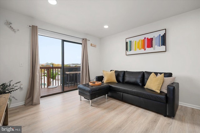 living room featuring light hardwood / wood-style flooring